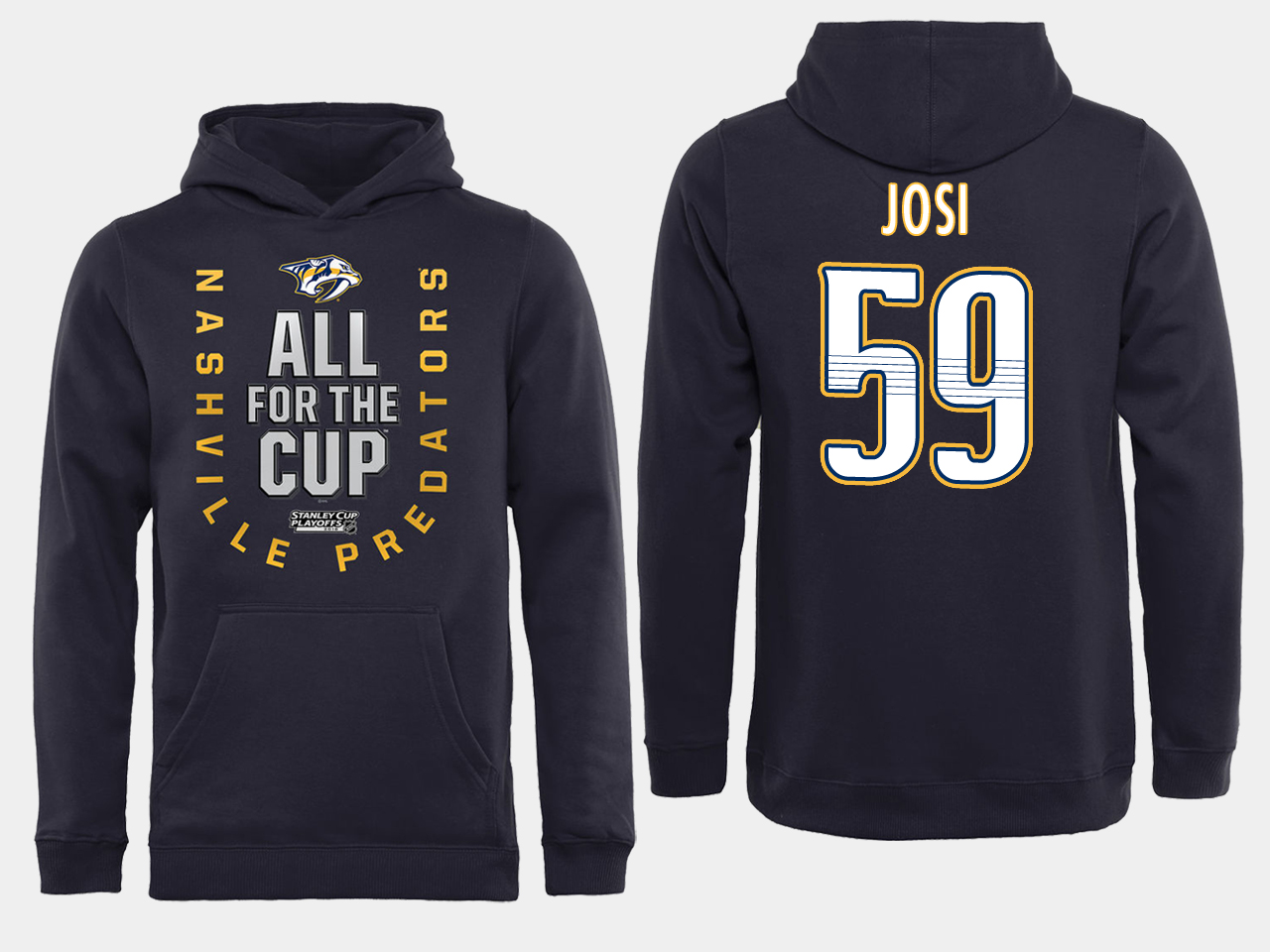 Men NHL Adidas Nashville Predators 59 Josi black ALL for the Cup hoodie
